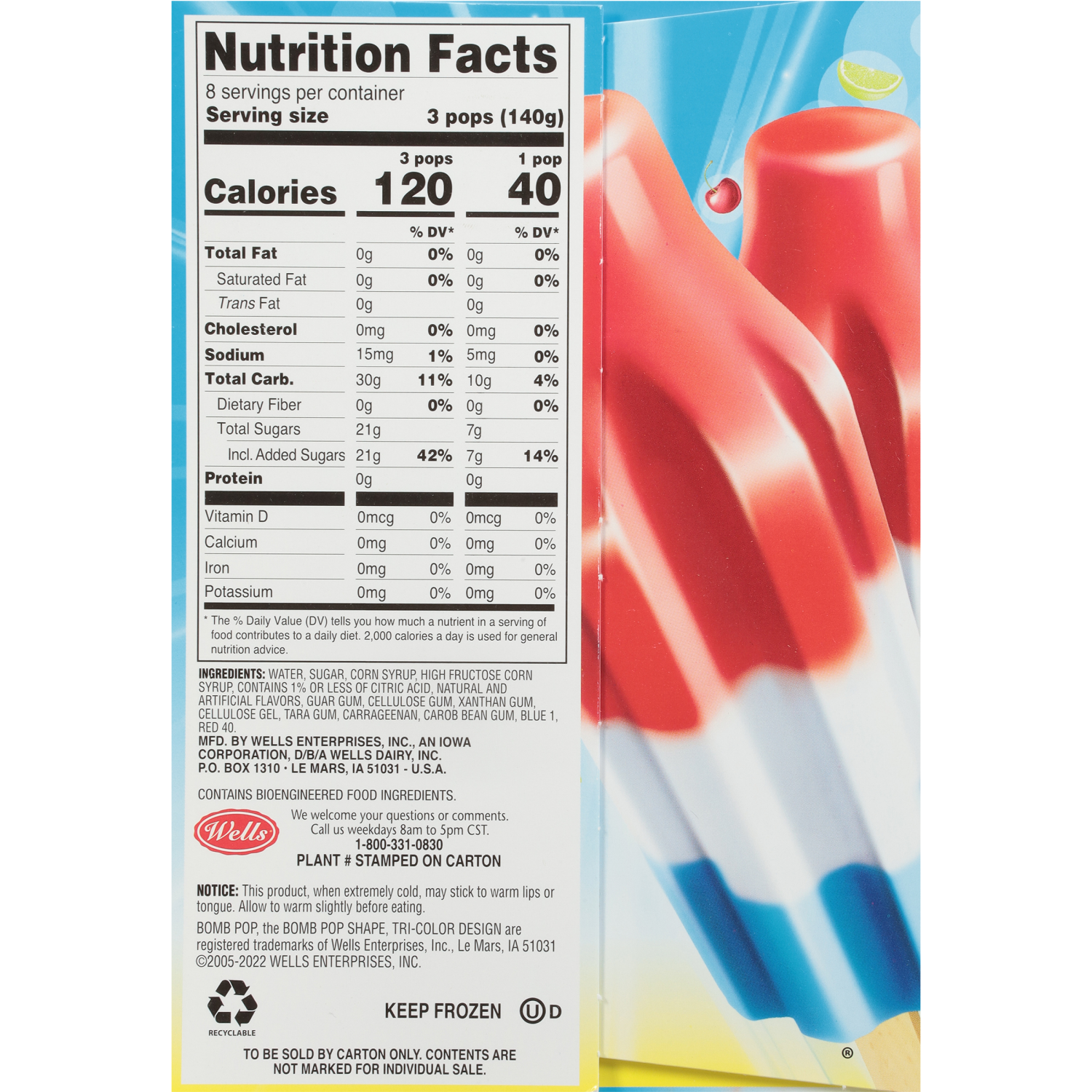 slide 2 of 4, Bomb Pop The Original Cherry, Lime & Blue Raspberry Pops 24 - 1.75 fl oz Each, 24 ct