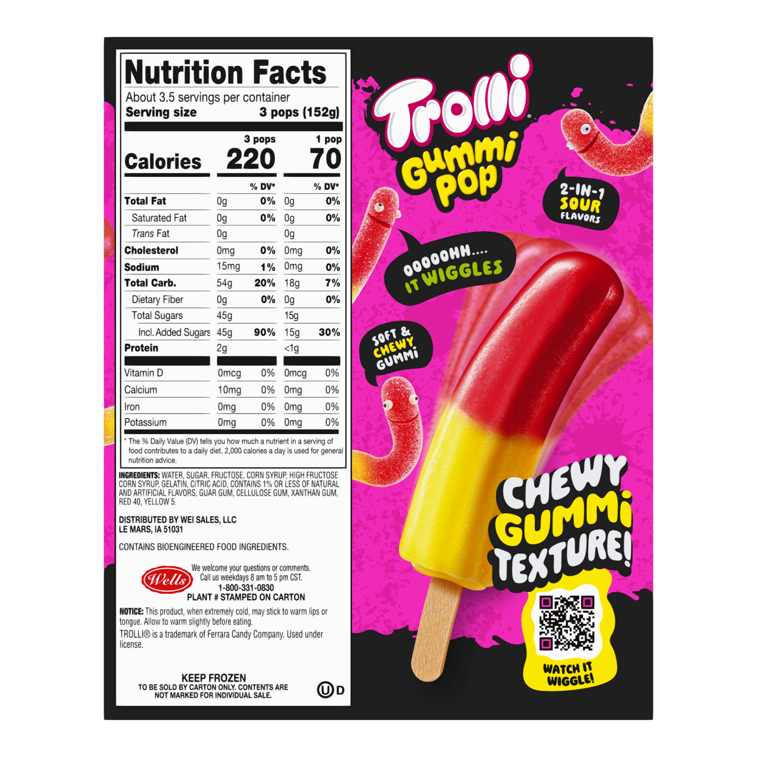 slide 2 of 4, Trolli Gummi Pops Popsicles - Cherry Lemon, 10 ct