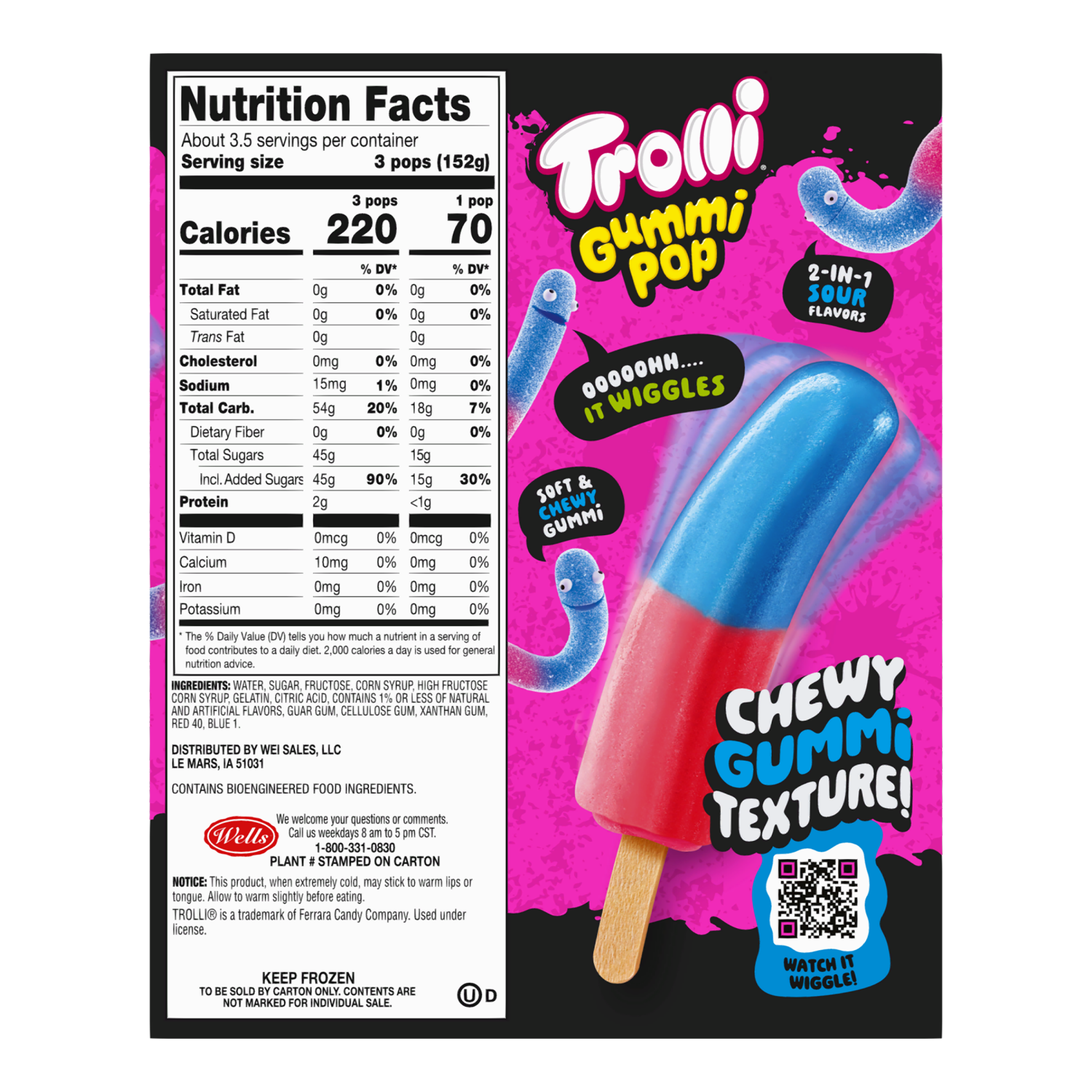 slide 2 of 4, Trolli Gummi Pop, Grape Strawberry, Pops - 16.5 fl oz, 16.5 fl oz