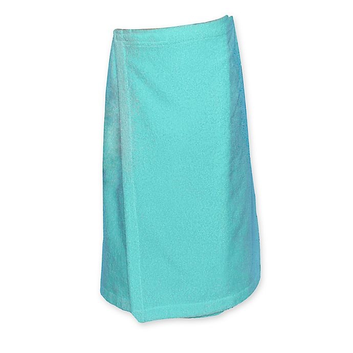 slide 1 of 4, Linum Home Textiles Women's Turkish Cotton Terry Body Wrap - Aqua, 1 ct