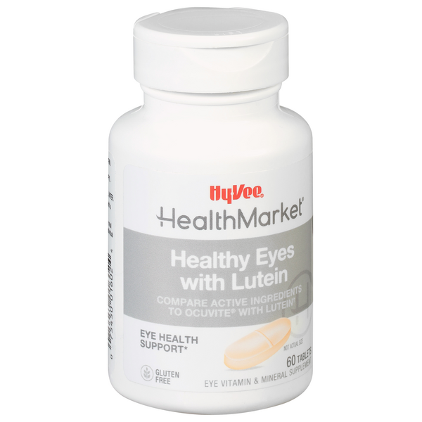 slide 1 of 1, Hy-Vee HealthMarket Healthy Eyes Eye Vitamin And Mineral Supplement With Lutein Tablets, 60 ct