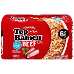 Top Ramen Beef Flavor Ramen Noodle Soup 6 - 3 oz Packages