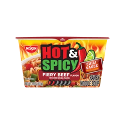 Nissin Hot & Spicy Fiery Beef Flavor Ramen Noodle Soup 3.28 oz