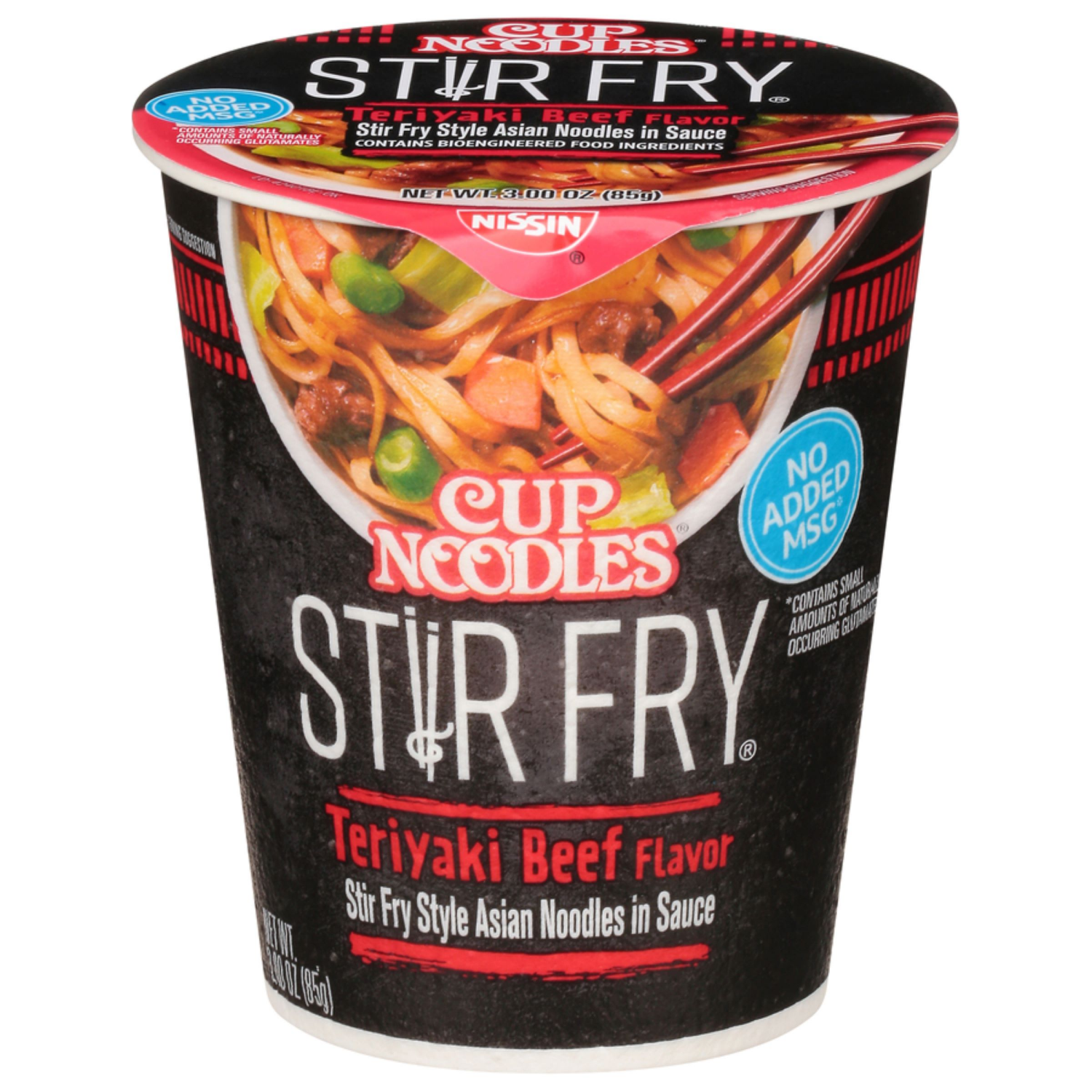 slide 1 of 5, Nissin Cup Noodles Stir Fry Teriyaki Beef Flavor Asian Noodles in Sauce 3.00 oz, 3 oz