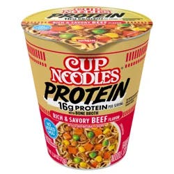 Cup Noodles Protein Rich & Savory Beef Flavor Ramen Noodle Soup 2.54 oz