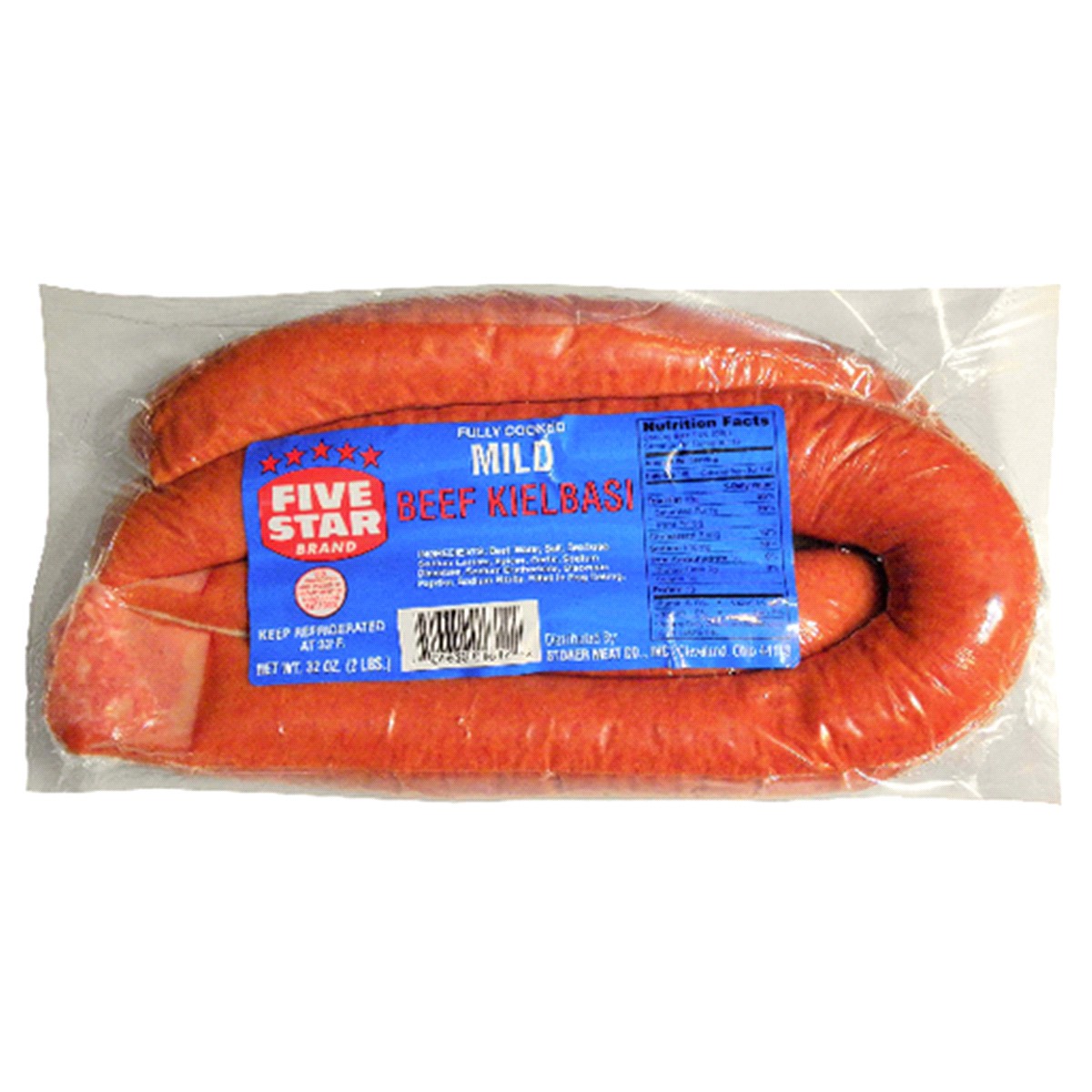 slide 1 of 1, FIVE STAR Brand Mild BEEF KIELBASI 32 oz package, 32 oz