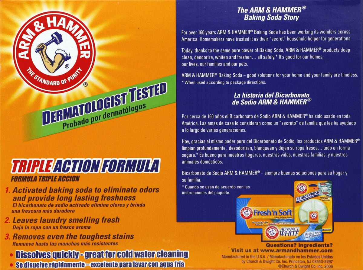 slide 5 of 5, ARM & HAMMER Laundry Detergent, Powder, Free of Perfumes, 3.57 lb