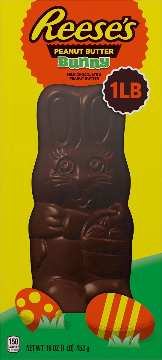 slide 4 of 7, Reese's BUNNY Milk Chocolate Peanut Butter, Easter Candy Gift Box, 1 lb, 16 oz