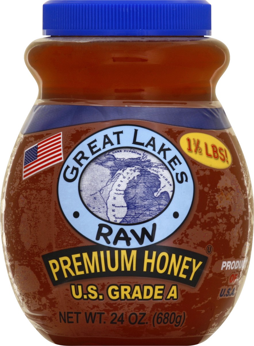 slide 1 of 3, Great Lakes Raw Honey Honey 24 oz, 24 oz