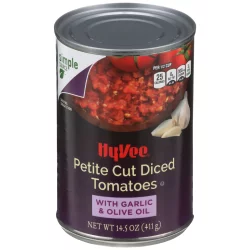 Hy-vee Petite Cut Diced Tomatoes With Garlic & Olive Oil