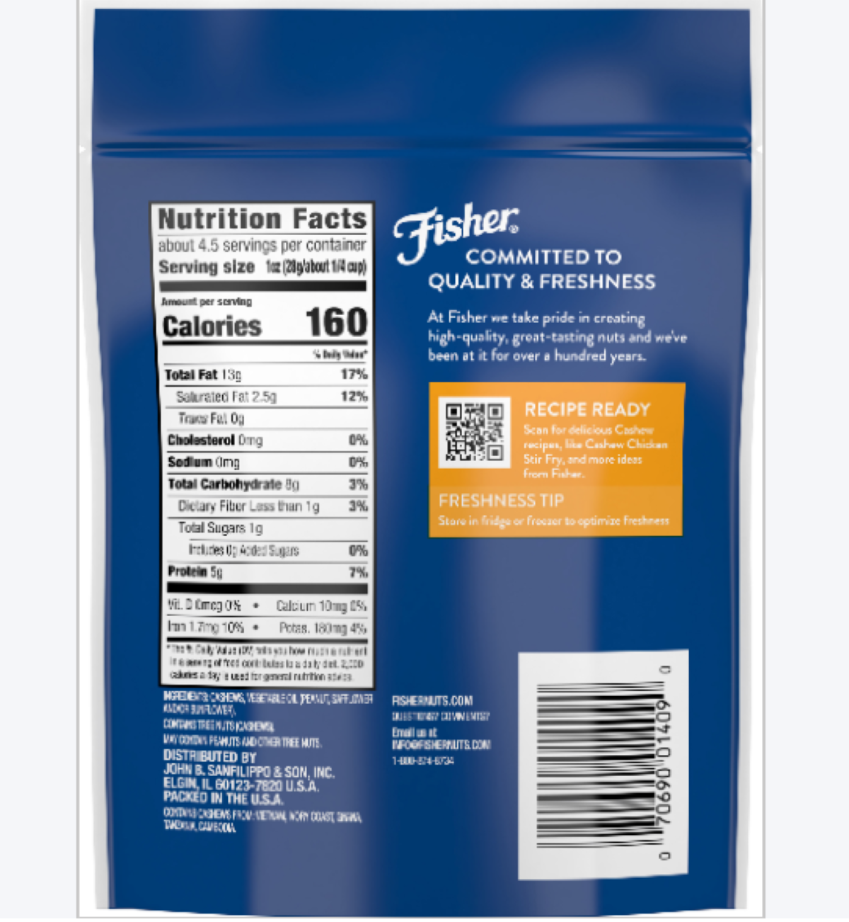 slide 2 of 2, Fisher Halves & Pieces Cashew 4.41 oz, 4.41 oz