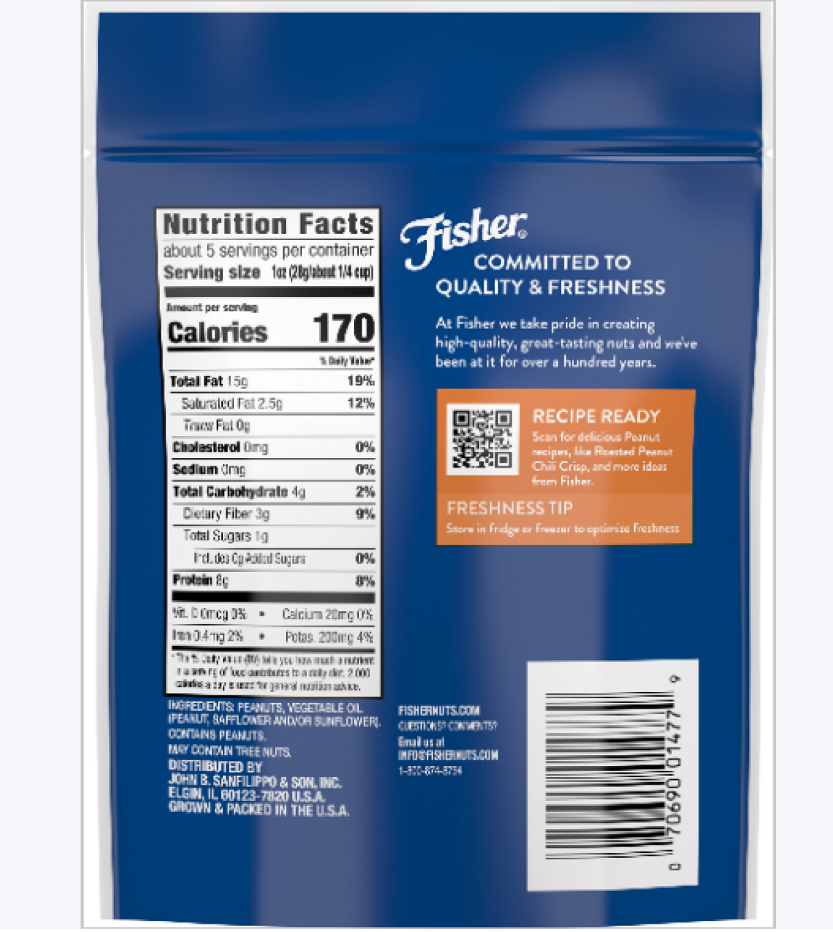 slide 2 of 2, Fisher One-Cup Pack Peanuts, 5.15 oz