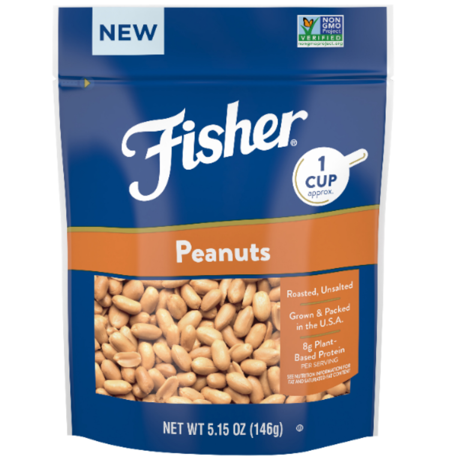 slide 1 of 2, Fisher One-Cup Pack Peanuts, 5.15 oz