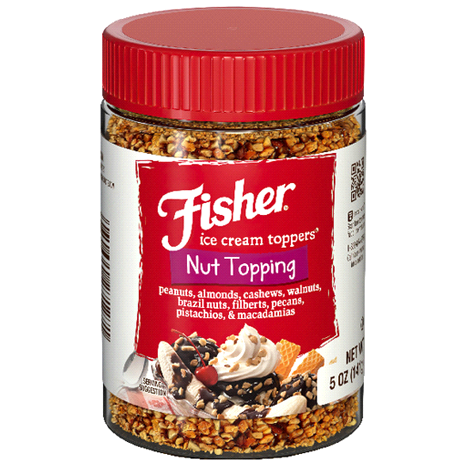 slide 1 of 1, Fisher Ice Cream Toppers Nut Topping 5 oz. Canister, 5 oz