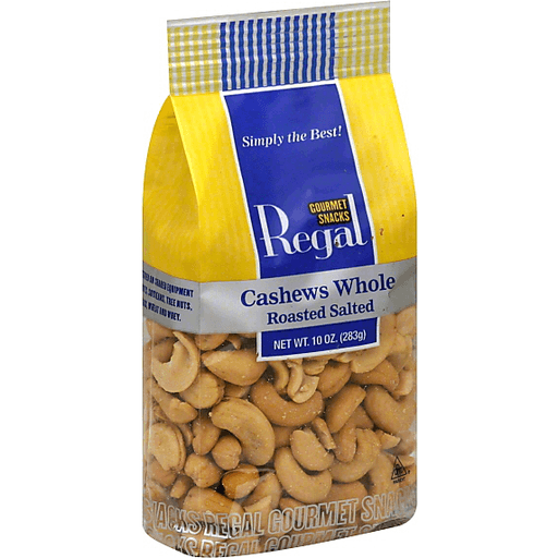 slide 2 of 2, Regal Cashews, Whole, Roasted, Salted, 10 oz