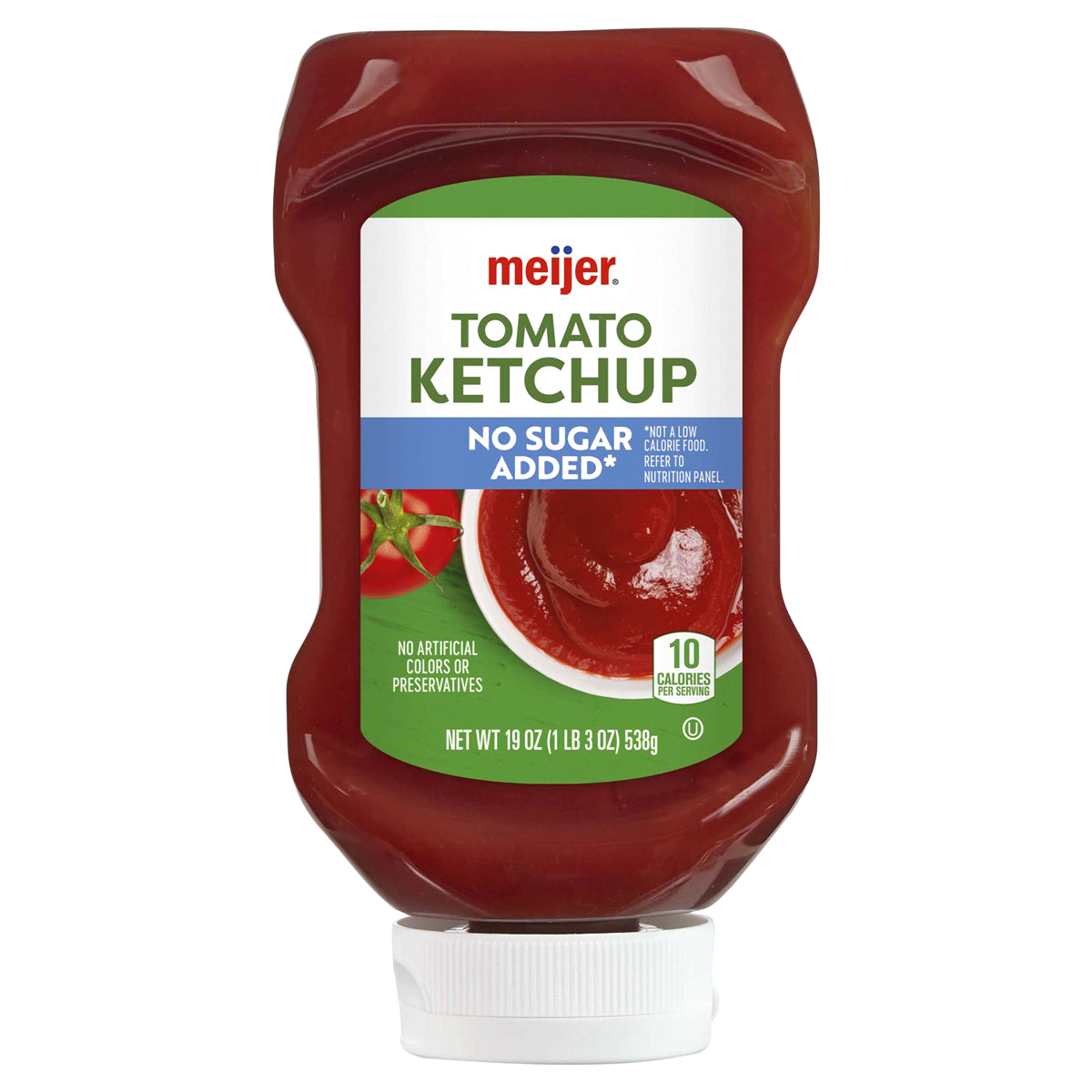 slide 1 of 5, Meijer No Sugar Added Ketchup, 19 oz