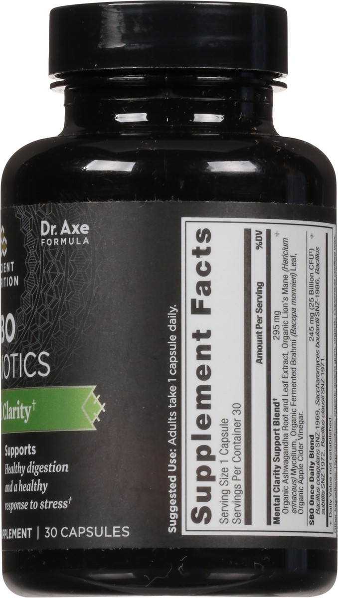 slide 11 of 13, Ancient Nutrition Once Daily Mental Clarity SBO Probiotics 30 Capsules, 30 ct