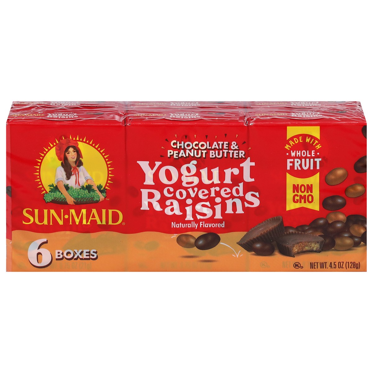 slide 5 of 11, Sun-Maid Yogurt Covered Chocolate & Peanut Butter Raisins 6 Boxes, 6 ct