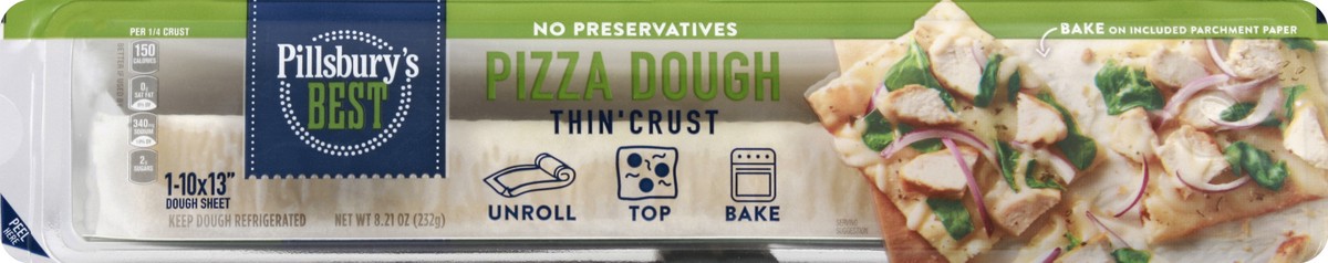 slide 2 of 6, Pillsbury Thin Crust Pizza Dough, 8.21 oz
