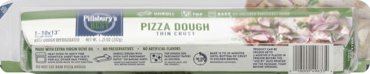 slide 4 of 6, Pillsbury Thin Crust Pizza Dough, 8.21 oz