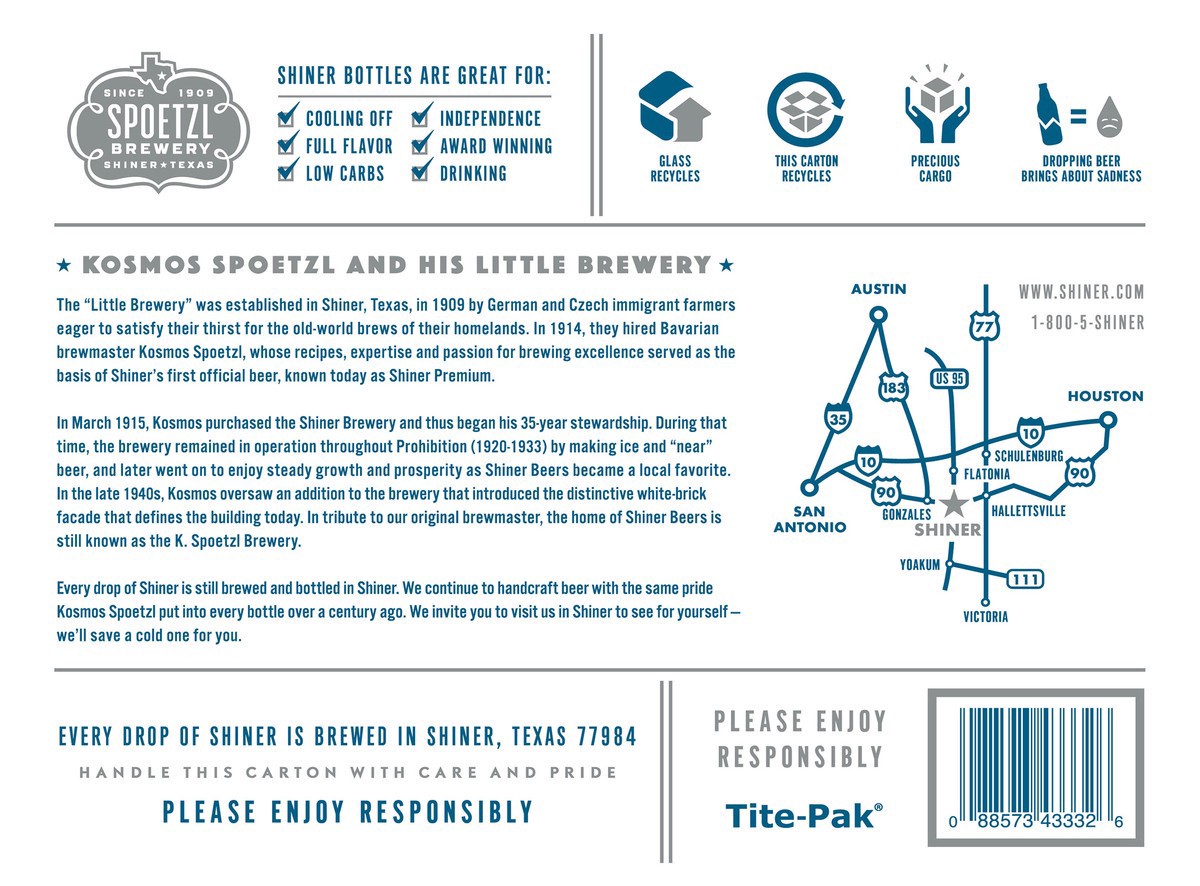 slide 4 of 8, Shiner Light Blonde Beer 12-12 fl. oz. Bottles, 144 fl oz