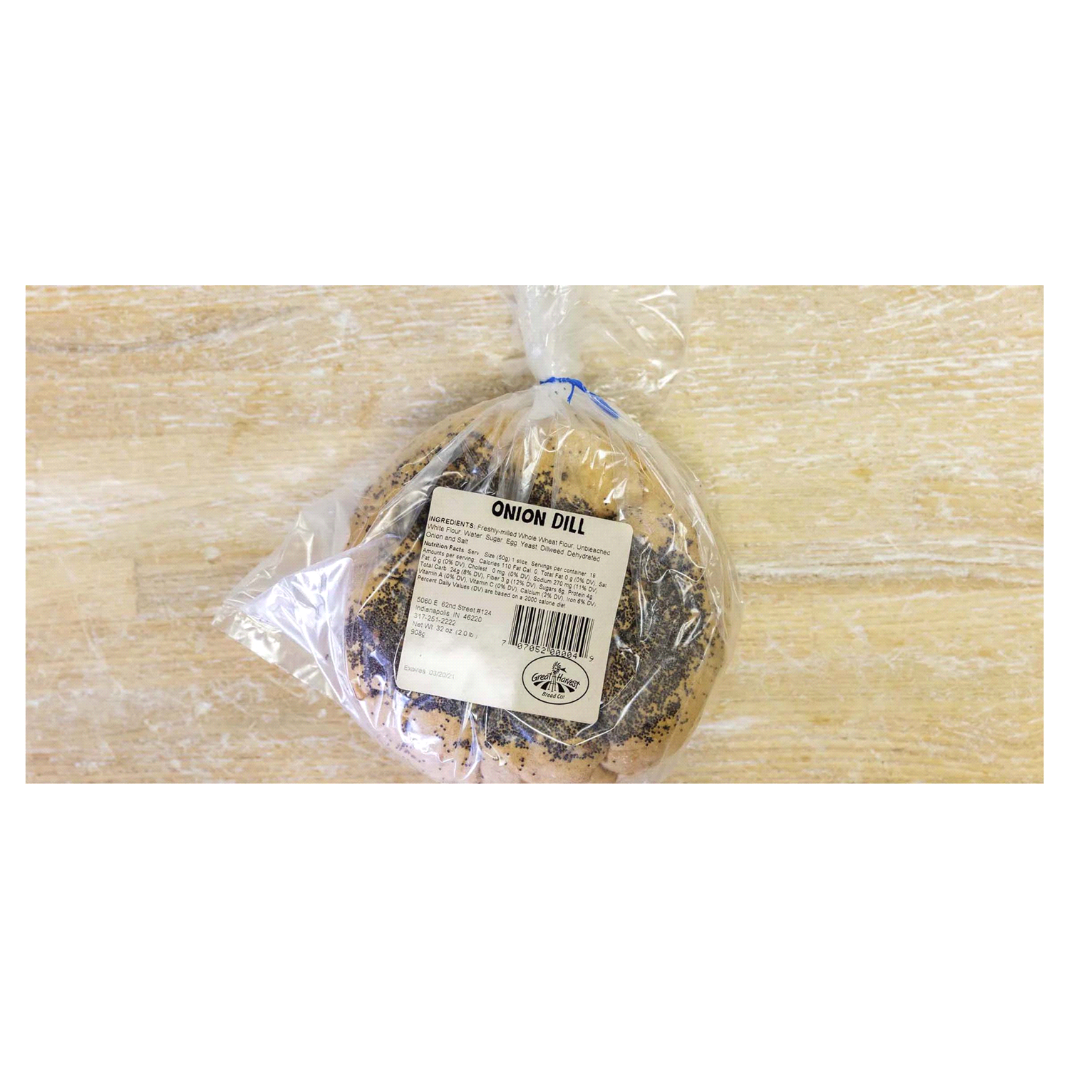 slide 1 of 1, GREAT HARVEST BREAD CO Great Harvest Bread, Onion Dill Rye, 32 Oz, 32 oz