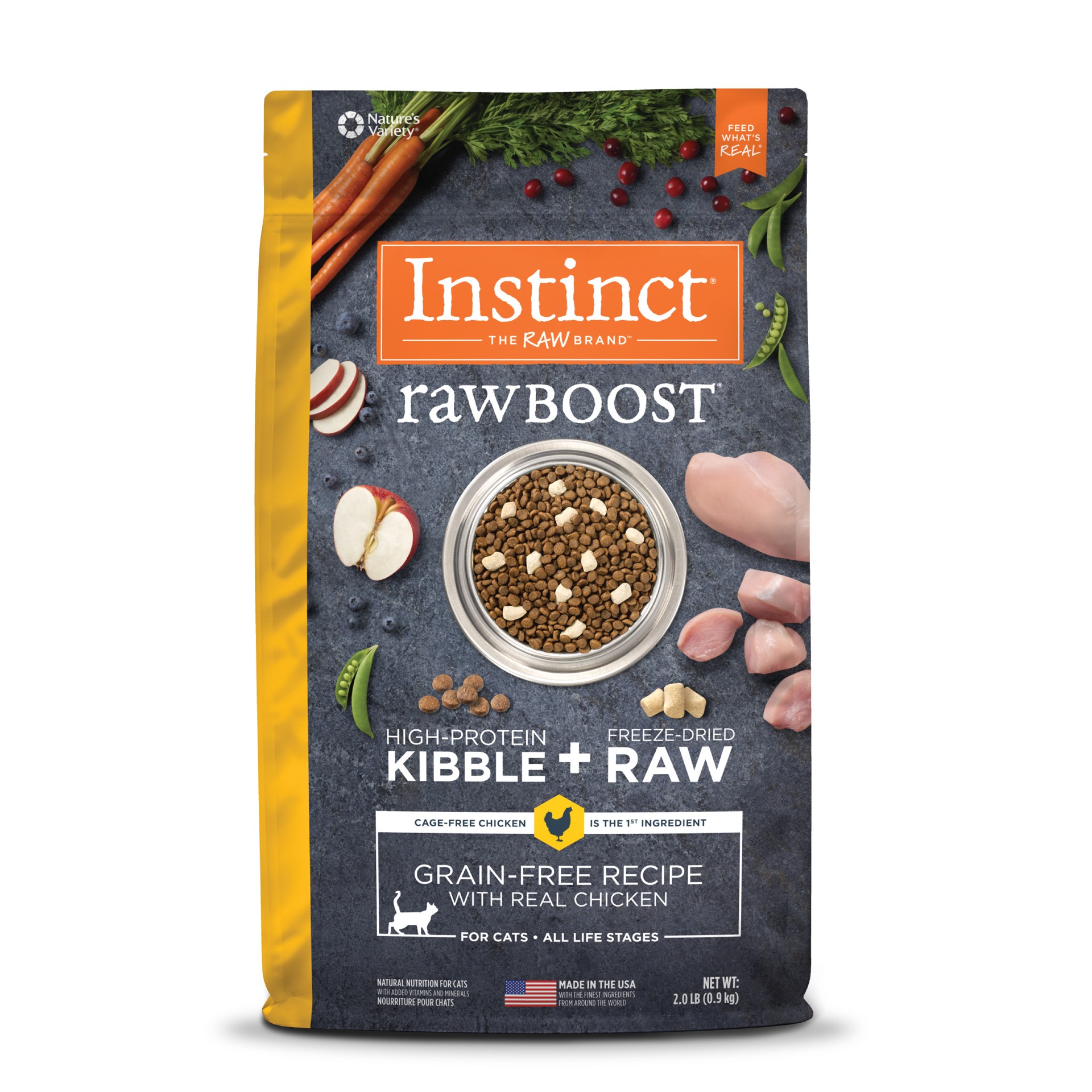 slide 1 of 7, Instinct Raw Boost Chicken Dry Cat Food, 2 lb. Bag, 2 lb