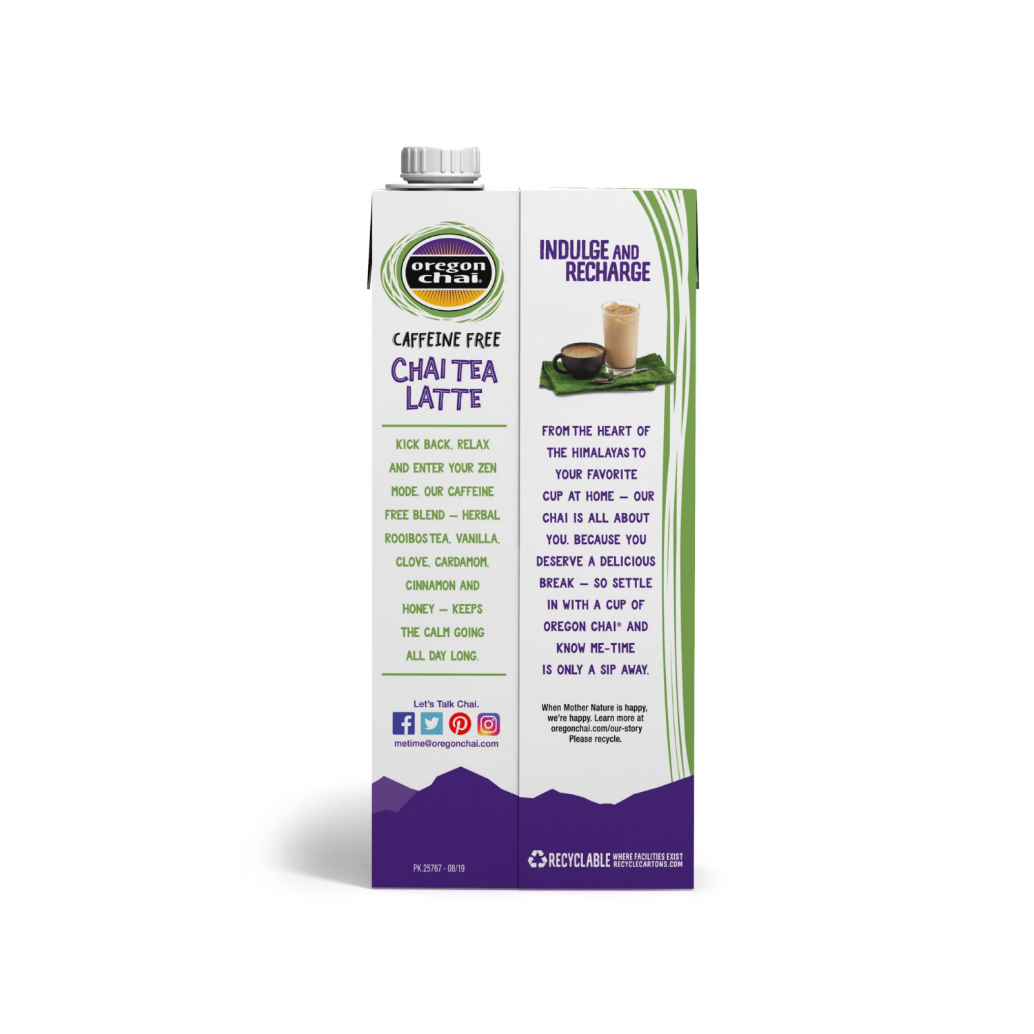 slide 4 of 4, Oregon Chai Caffeine Free Chai Tea Latte 32 fl oz, 32 fl oz