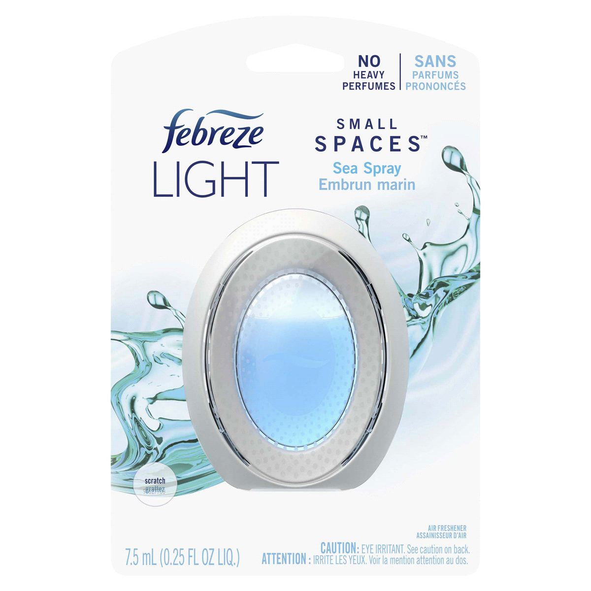 slide 1 of 1, Febreze Light Small Spaces Odor-Eliminating Air Freshener, Sea Spray, 0.2 oz