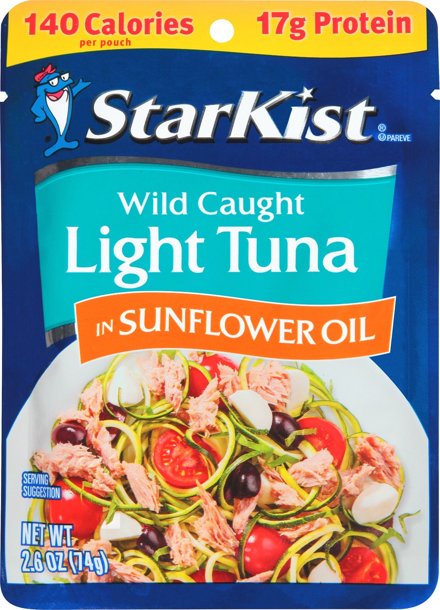 slide 7 of 9, StarKist Wild Caught Light Tuna in Sunflower Oil 2.6 oz, 2.6 oz