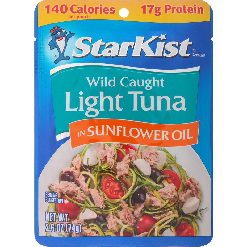 slide 1 of 9, StarKist Wild Caught Light Tuna in Sunflower Oil 2.6 oz, 2.6 oz