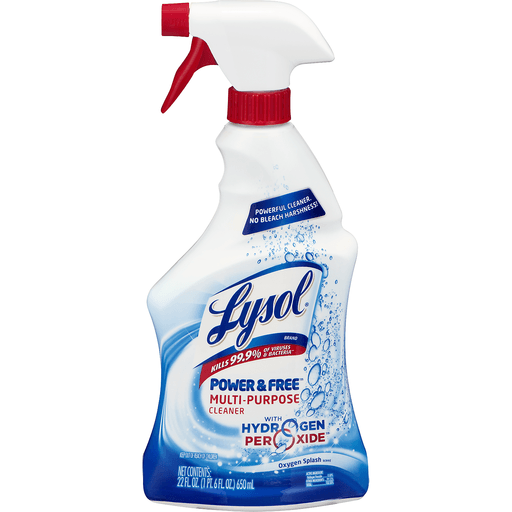 slide 2 of 9, Lysol Power & Free Oxygen Splash Scent Multi-Purpose Cleaner, 22 fl oz