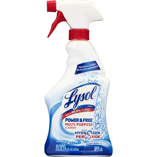 slide 4 of 9, Lysol Power & Free Oxygen Splash Scent Multi-Purpose Cleaner, 22 fl oz