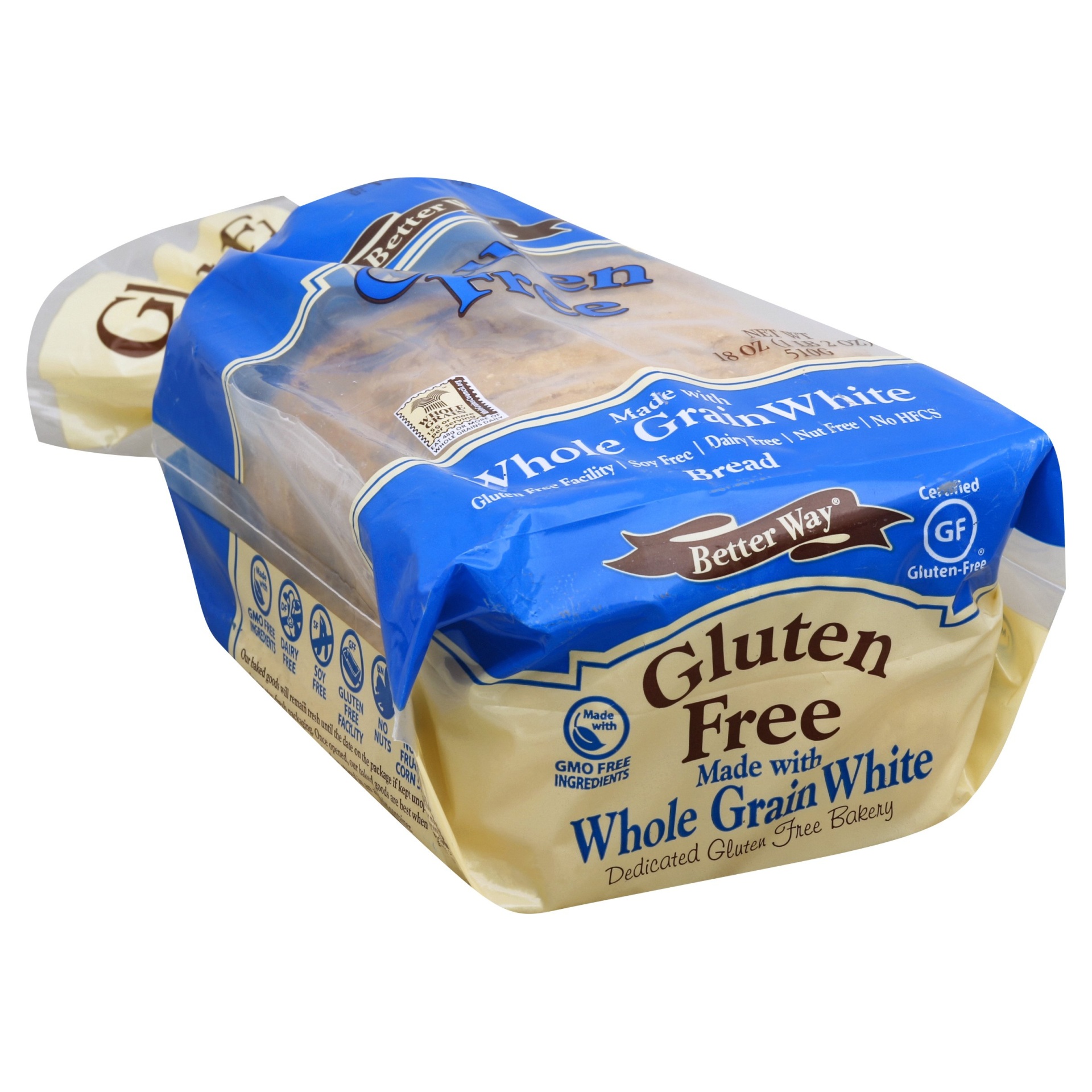 slide 1 of 7, Better Way Gluten Free Whole Grain White Bread, 18 oz