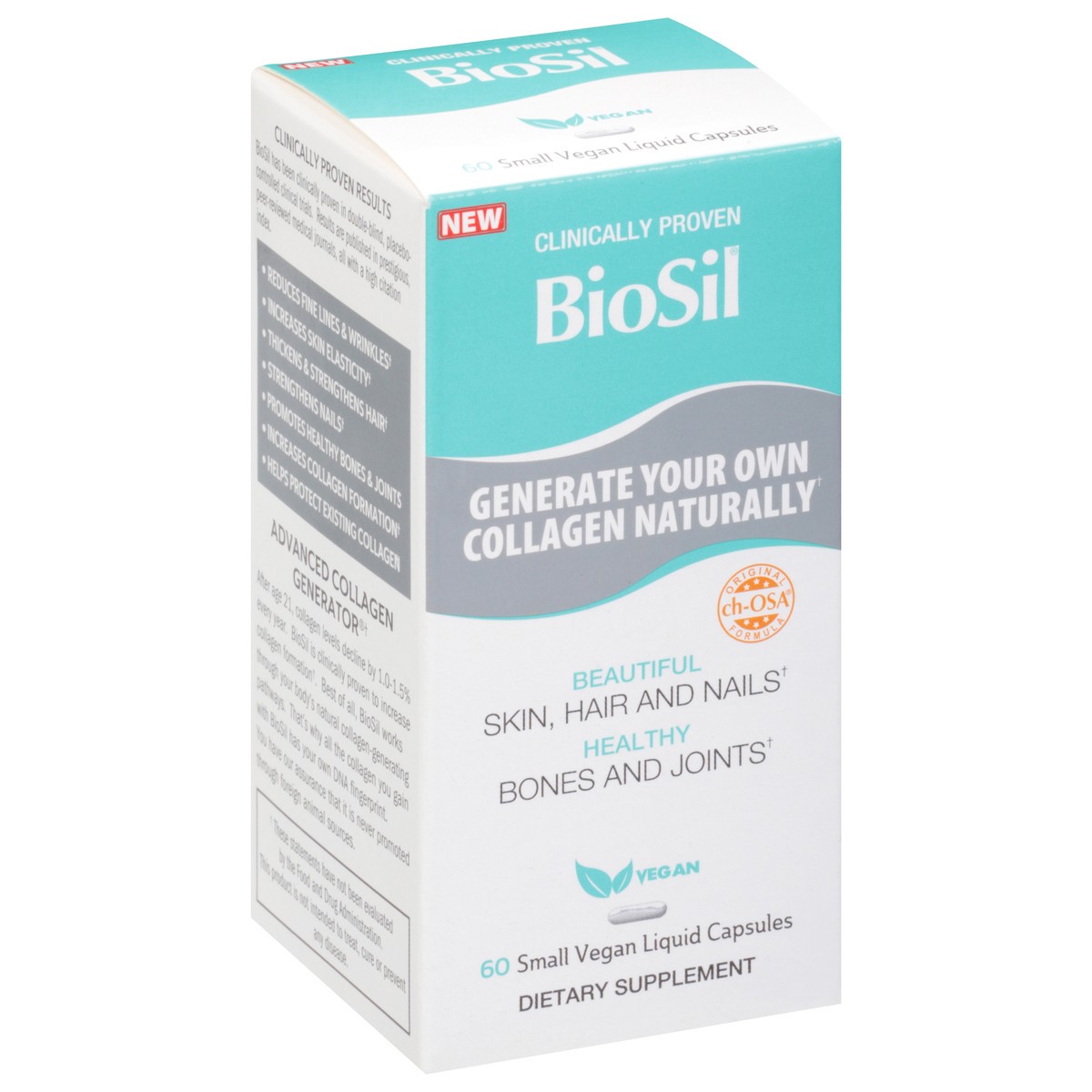 slide 5 of 9, BioSil Vegan Collagen Generator Liquid Capsules, 60 ct