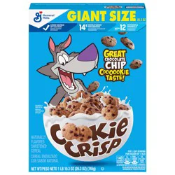 Cookie Crisp Breakfast Cereal, Chocolate Chip Cookie Taste, Made With Whole Grain, Giant Size, 26.3 oz