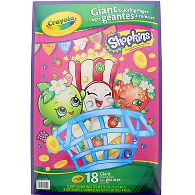 slide 1 of 1, Crayola Shopkins Giant Coloring Pages, 18 ct