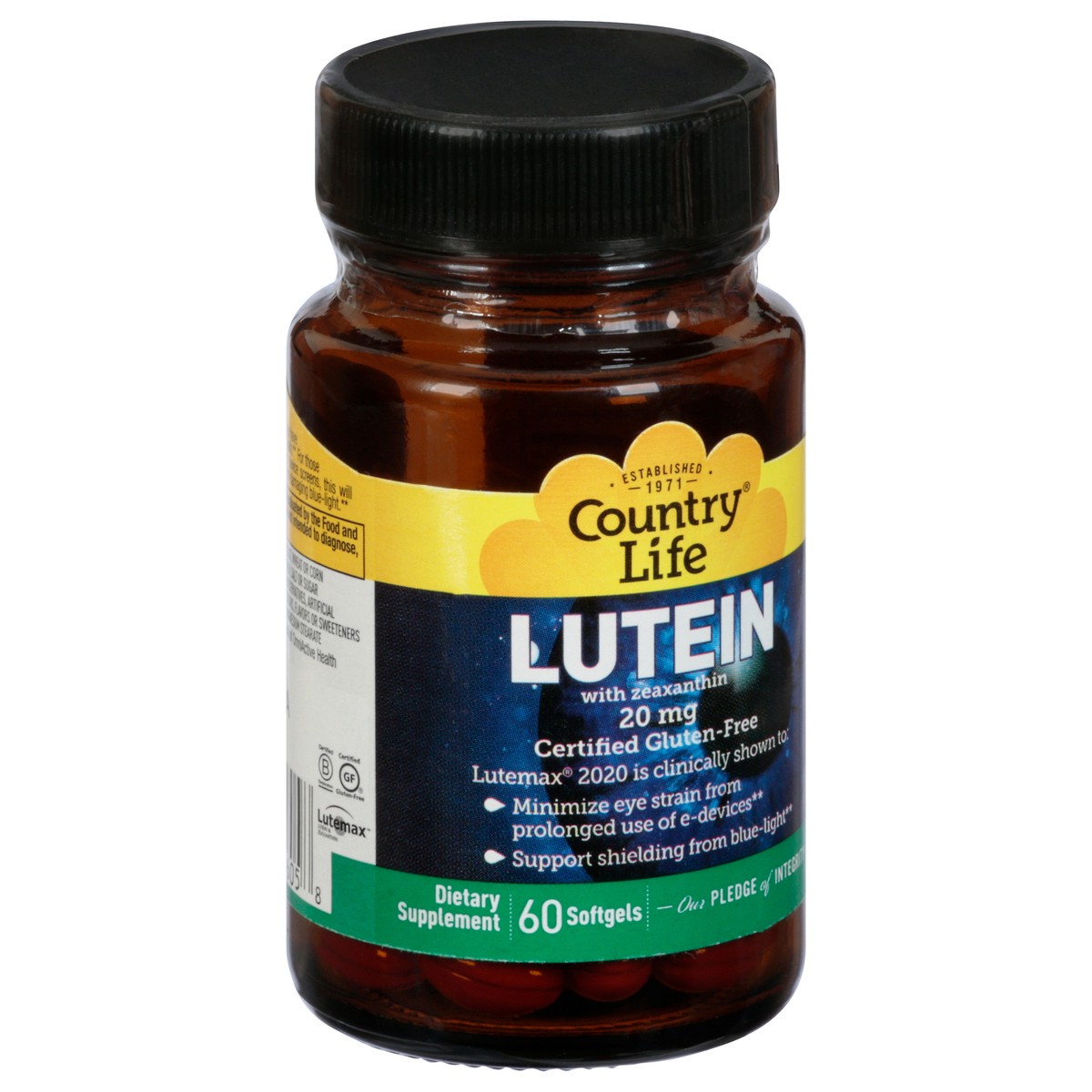 slide 2 of 9, Country Life Lutein 20mg, 60 ct