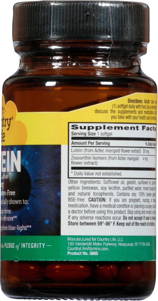 slide 8 of 9, Country Life Lutein 20mg, 60 ct