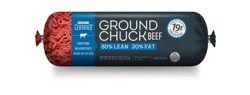 Our Certified 80% Lean / 20% Fat, Ground Chuck Beef Roll, 2 lb.