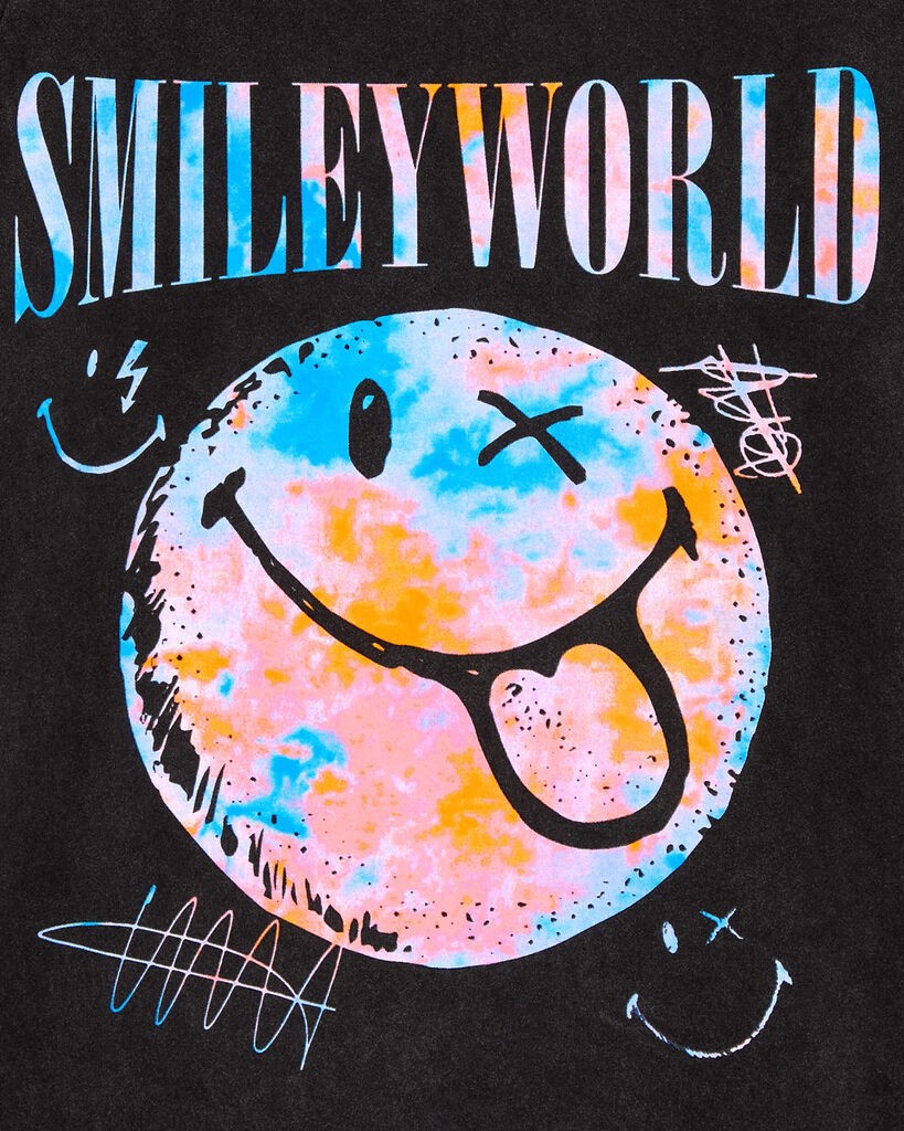 slide 2 of 2, Oshkosh Kid SmileyWorld Graphic Tee Black 7, 1 ct