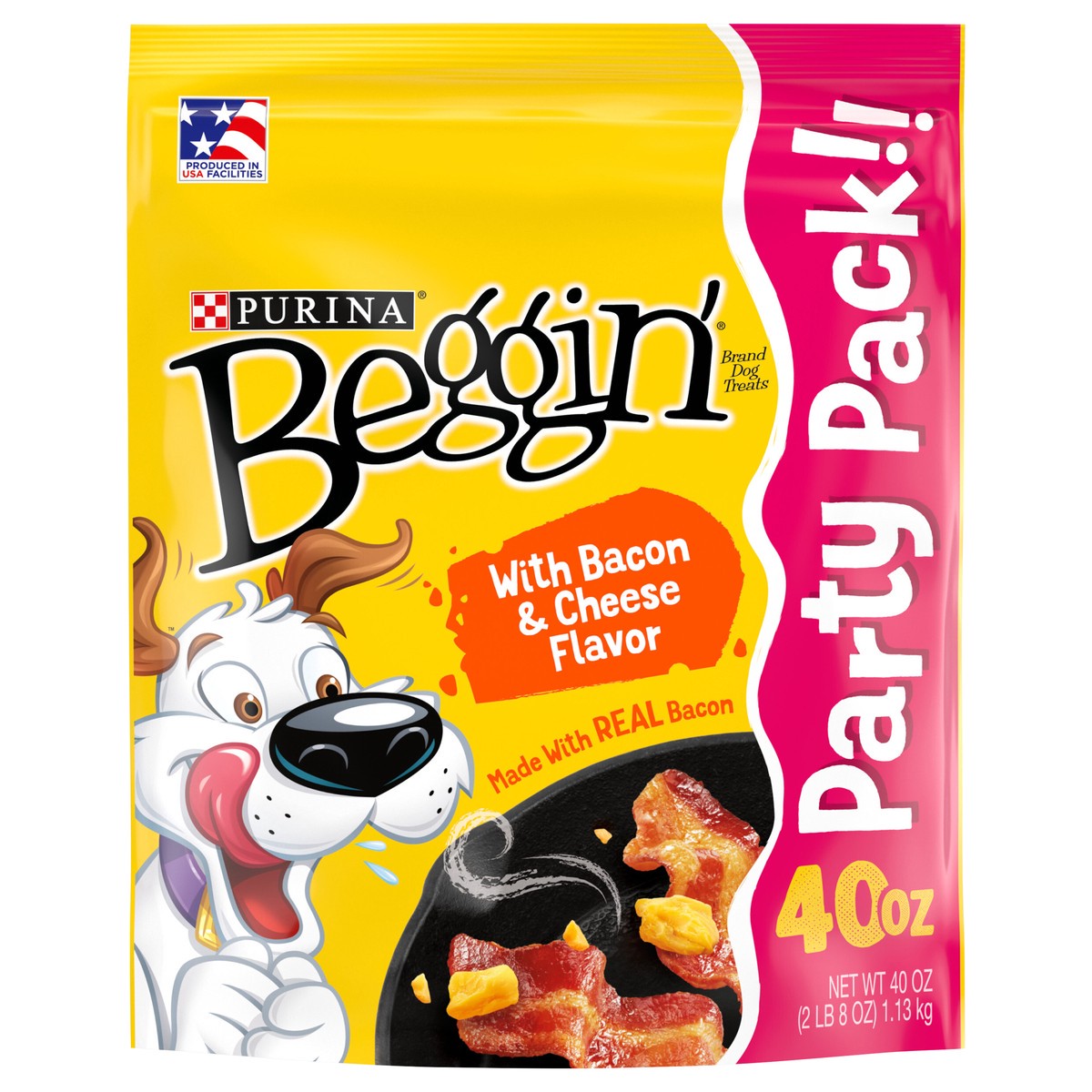 slide 1 of 7, Beggin' Purina Beggin' Strips Dog Training Treats Bacon & Cheese Flavors Dog Treats - 40oz Pouch, 40 oz