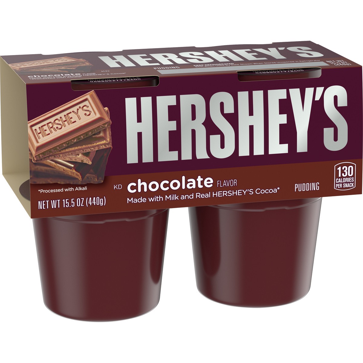 slide 4 of 9, Hershey's Chocolate Ready-to-Eat Pudding Cups Snack with Milk & Real Cocoa, 4 ct Cups, 