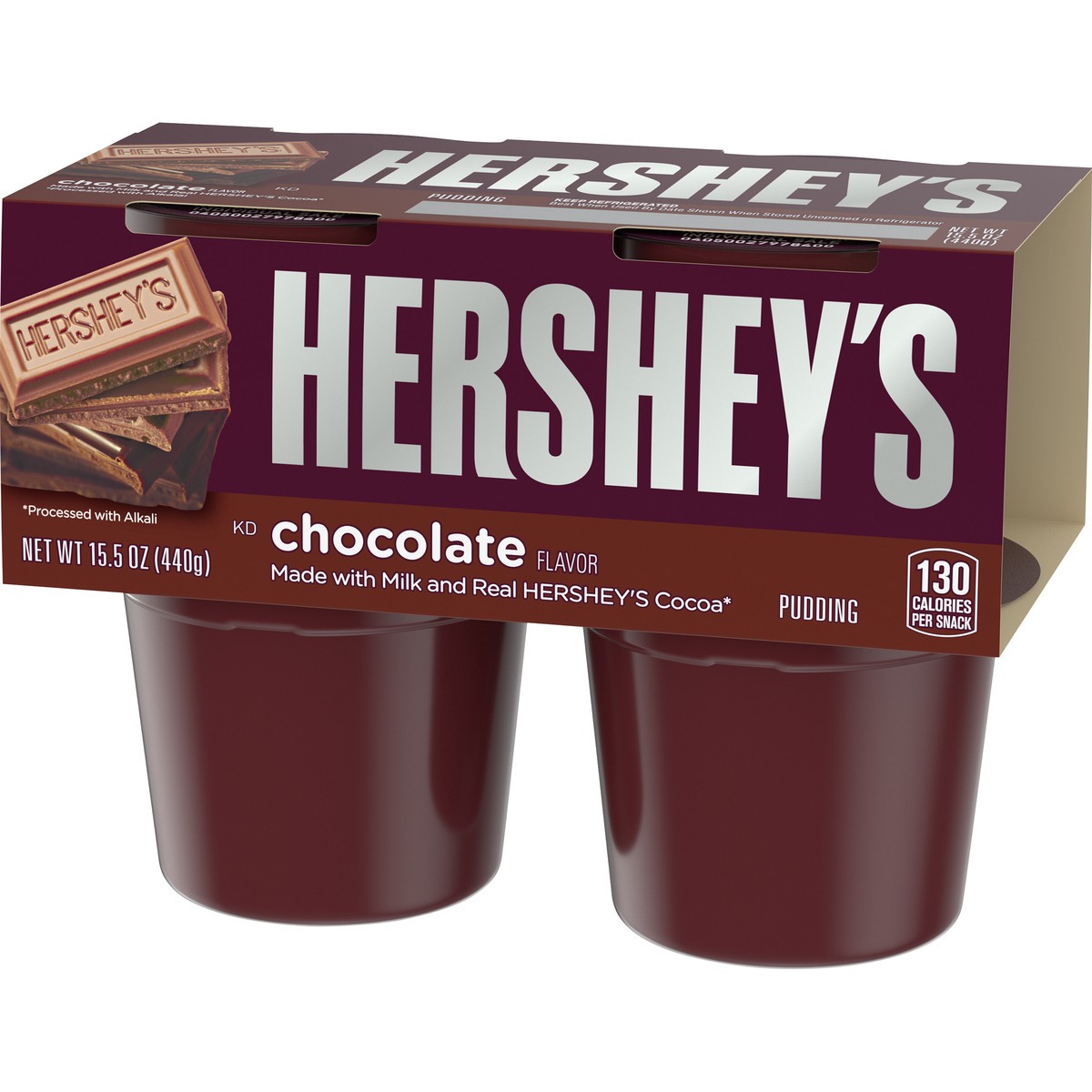 slide 5 of 9, Hershey's Chocolate Ready-to-Eat Pudding Cups Snack with Milk & Real Cocoa, 4 ct Cups, 