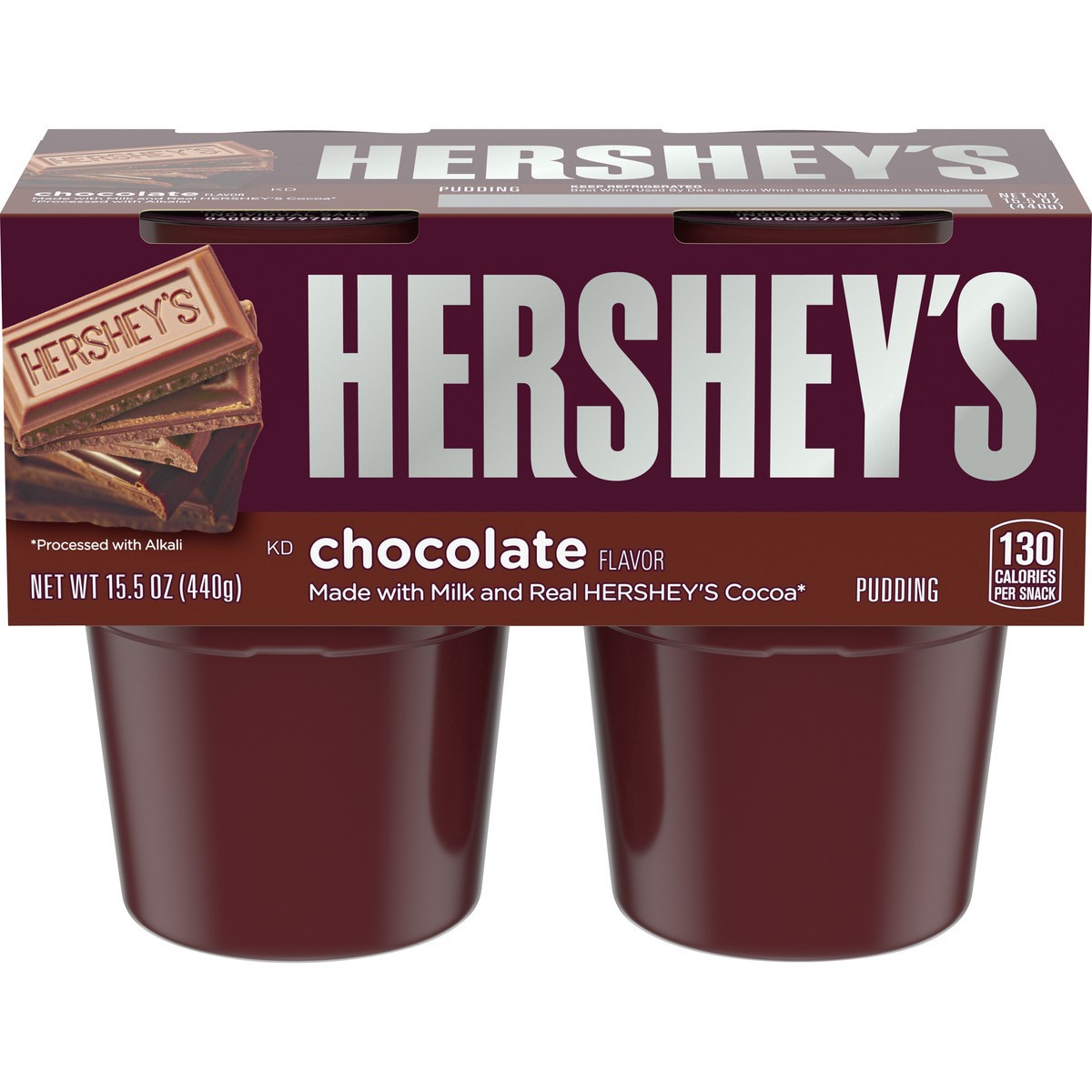 slide 1 of 9, Hershey's Chocolate Ready-to-Eat Pudding Cups Snack with Milk & Real Cocoa, 4 ct Cups, 