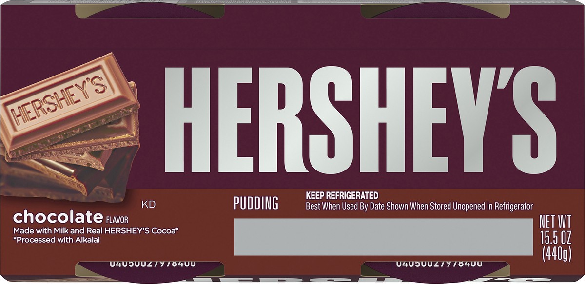 slide 3 of 9, Hershey's Chocolate Ready-to-Eat Pudding Cups Snack with Milk & Real Cocoa, 4 ct Cups, 