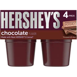 Hershey's Chocolate Ready-to-Eat Pudding Snacks with Milk & Real Cocoa, 4 ct Cups