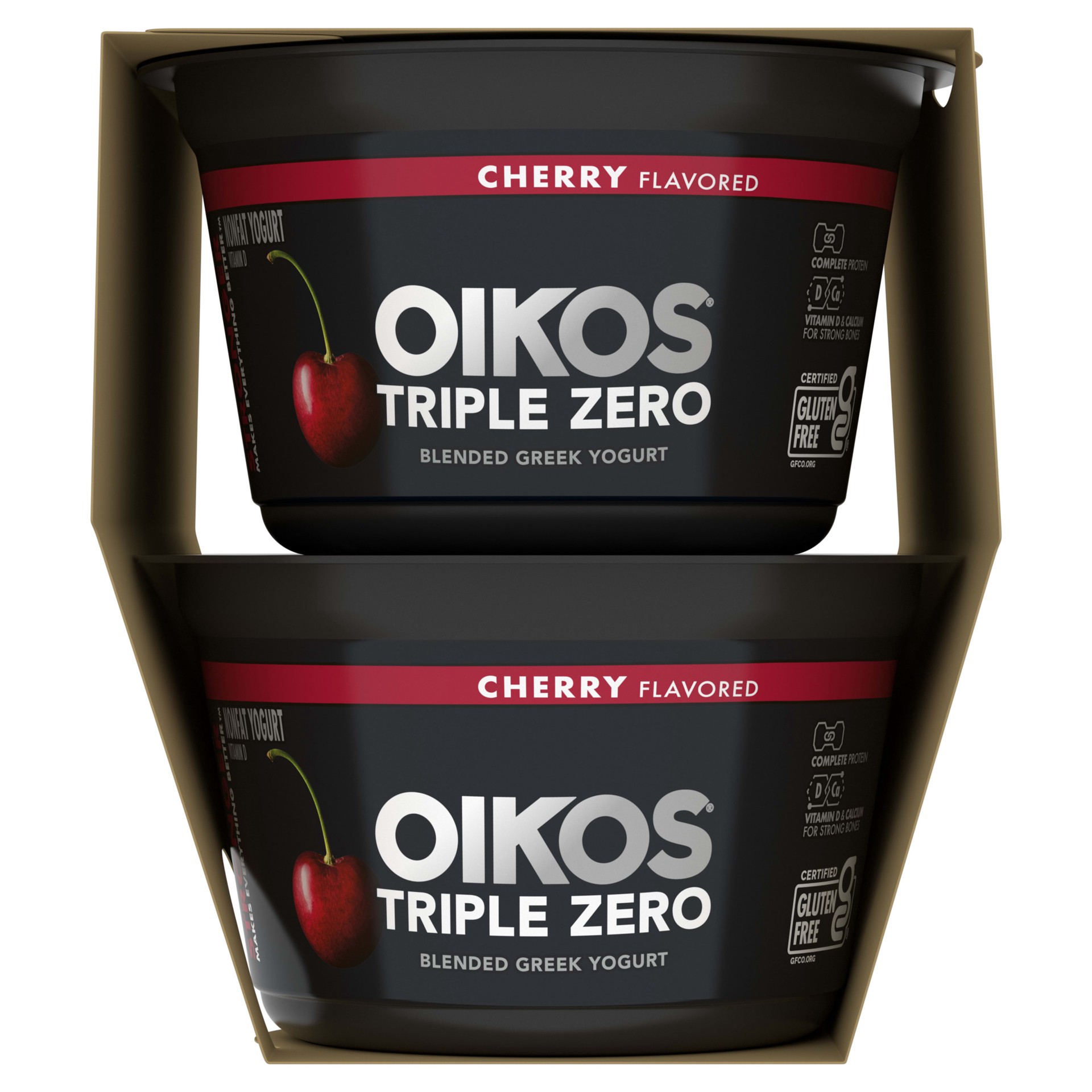 slide 3 of 5, Oikos Triple Zero Cherry Greek Yogurt - 4ct/5.3oz Cups, 