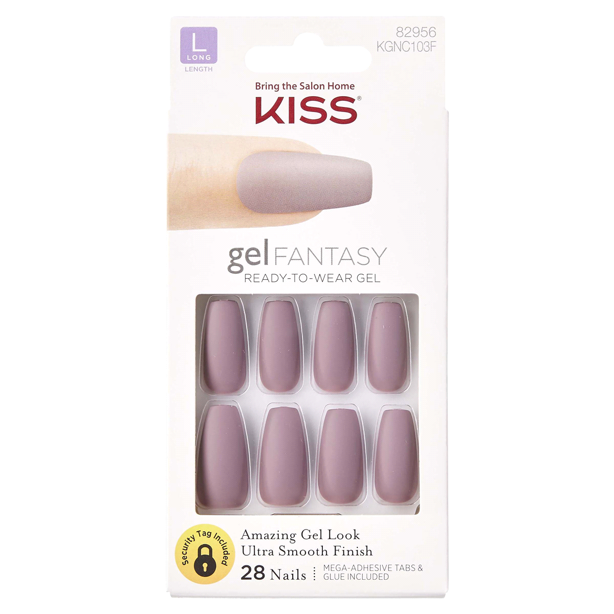 slide 1 of 2, Kiss Gel Fantasy Sculpted Nails, Long Length, Stick Together, 28 ct