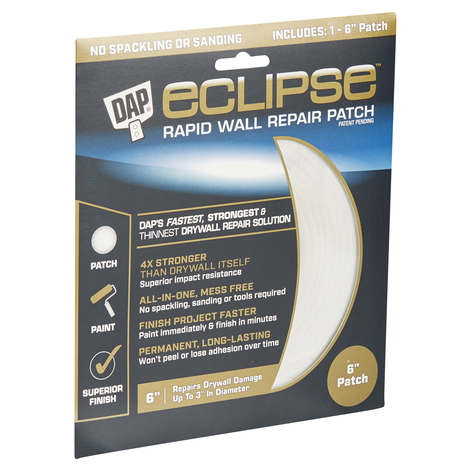 slide 4 of 5, Dap Eclipse Rapid Wall Repair Patch 6 Inch, 1 ct